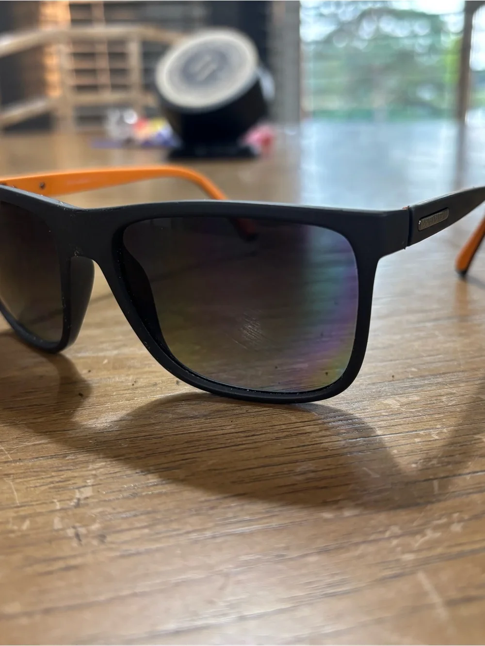 Dolce & Gabbana Men’s Gray Sunglasses with Orange Temples